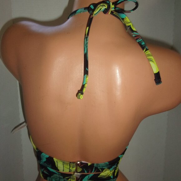 Victoria's Secret Bombshell +2 cups Tropical Floral Long Line Bikini Top - Picture 3 of 3